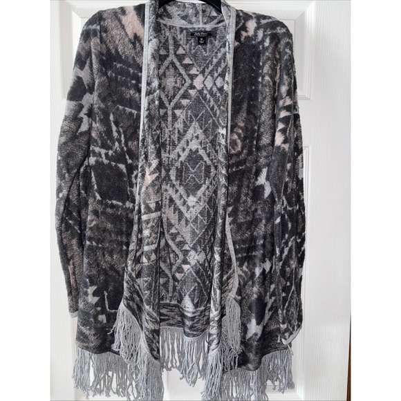Lucky Brand Sweaters - Lucky Brand Womens M Aztec Drape Cardigan Sweater Boho Waterfall Southwestern